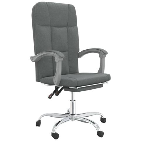 Sedia da Ufficio Reclinabile Grigio Scuro in Tessuto - Foto 1