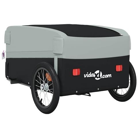 Rimorchio Da Bici Nero E Grigio 45 Kg In Ferro - Foto 2