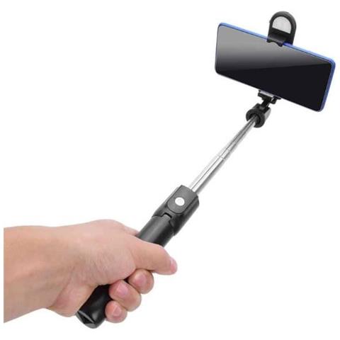 K10-s Asta Selfie Wireless Universale (espandibile A 70 Cm) Con Treppiede /specchio /luce Led /pulsante Di Scatto Nero - Foto 4