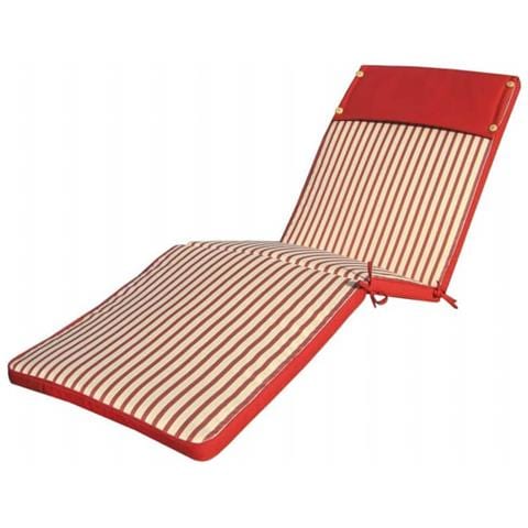 Cuscino In Poliestere Sfoderabile E Impermeabile 194,5x59 Cm Per Lettino - Red - Foto 1