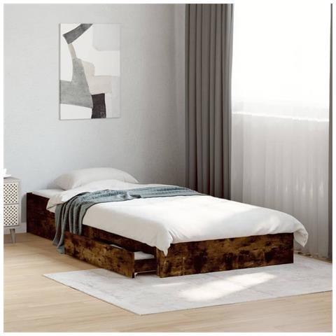 Giroletto Con Cassetti Rovere Fumo 75x190 Cm Legno Multistrato - Foto 1