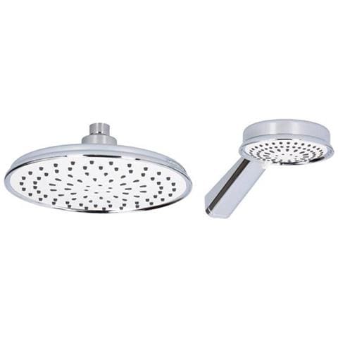 Set Bagno Soffione Doccia Diametro 20 cm + Doccetta 10cm Bagno Vasca Cromato - Foto 1
