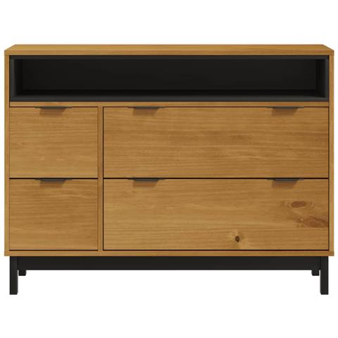 Cassettiera FLAM 110x40x80 cm in Legno Massello di Pino - Foto 10