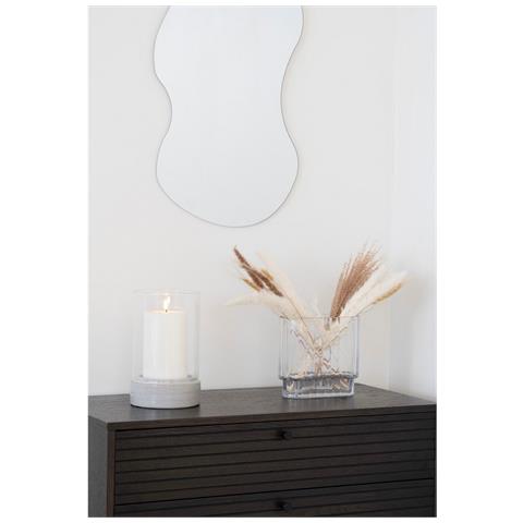 Portacandela Hurricane - Grigio - Vetro - 16x16x25,5 Cm - Foto 2