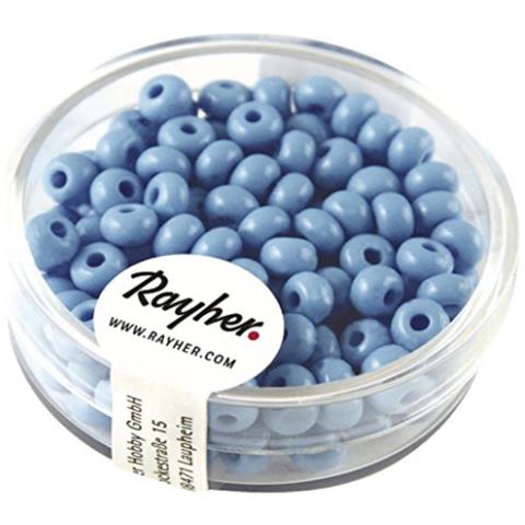 17 Grammi - Perle Indiane In Vetro Ø4,5mm - Colore Celeste - Foto 1