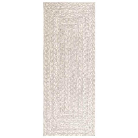 Tappeto Zizur Crema 80x200 Cm Aspetto Iuta Interni Ed Esterni - Foto 3