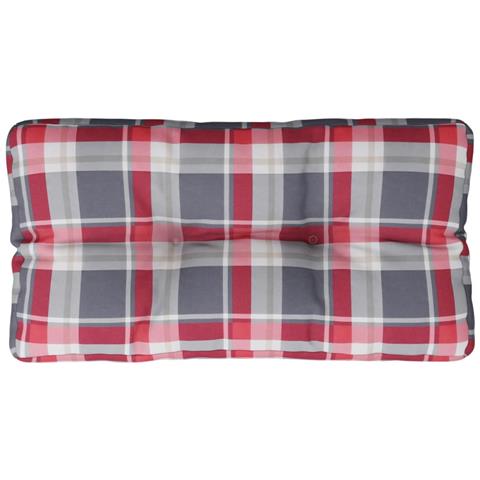 Cuscino Per Pallet A Quadri Rossi 80x40x12 Cm In Tessuto - Foto 2