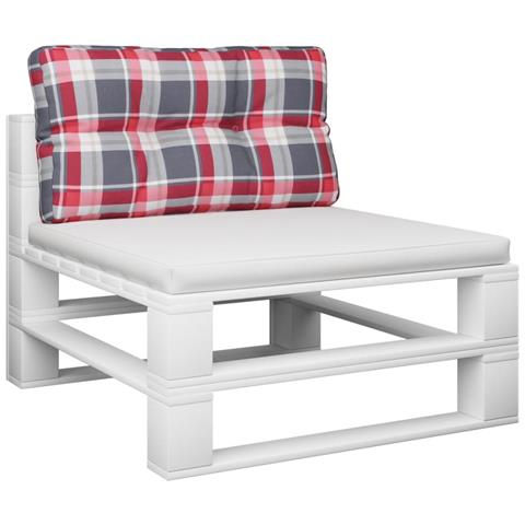 Cuscino Per Pallet A Quadri Rossi 80x40x12 Cm In Tessuto - Foto 3