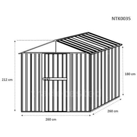 Box In Acciaio Zincato Casetta Attrezzi In Lamiera 276x260cm X H2.12m - 110kg - 7,2mq- Bianco - Foto 2
