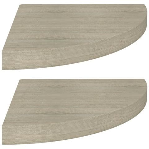 Scaffali Angolari A Parete 2 Pz Rovere 35x35x3,8 Cm In Mdf - Foto 1