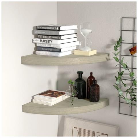 Scaffali Angolari A Parete 2 Pz Rovere 35x35x3,8 Cm In Mdf - Foto 8