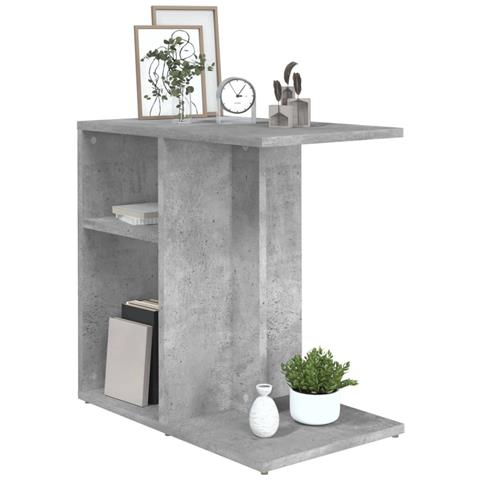 Lusso Casadino -  Tavolino Grigio Cemento 50x30x50 Cm In Legno Multistrato - Foto 2