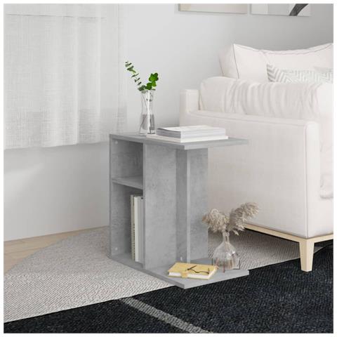 Lusso Casadino -  Tavolino Grigio Cemento 50x30x50 Cm In Legno Multistrato - Foto 8
