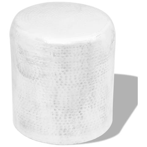 Sgabello /tavolino Laterale In Alluminio Battuto Argento - Foto 2