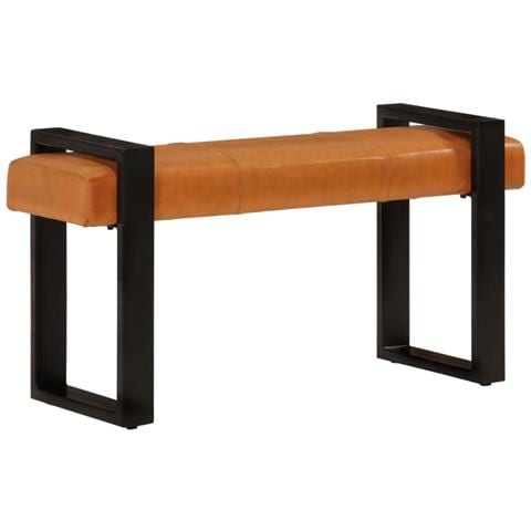 Lusso Casadino -  Panca Nera E Marrone 110 Cm In Vera Pelle Di Capra - Foto 2