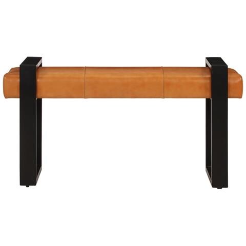 Lusso Casadino -  Panca Nera E Marrone 110 Cm In Vera Pelle Di Capra - Foto 1