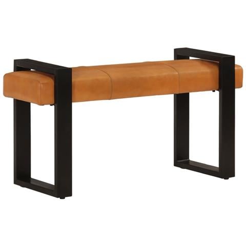 Lusso Casadino -  Panca Nera E Marrone 110 Cm In Vera Pelle Di Capra - Foto 8