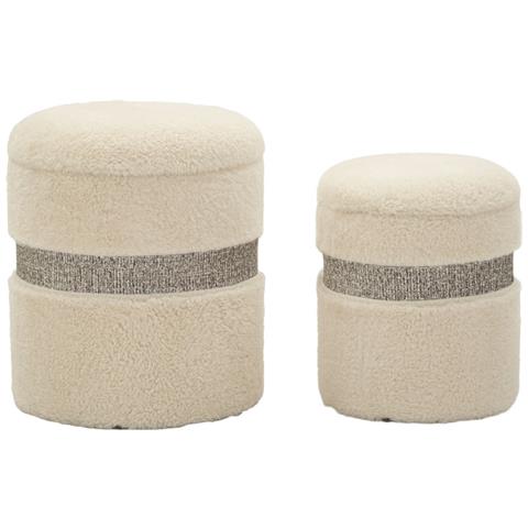 Pouf Mf720 - Beige - Mdf - 47x40x40 Cm - Foto 1