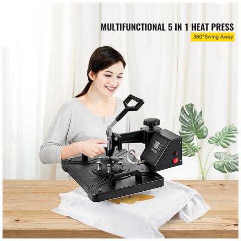 5 In 1 Pressa A Caldo Termopressa Trasferimento Calore Stampa T-shirt Tazze - Foto 2