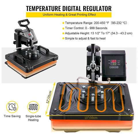 5 In 1 Pressa A Caldo Termopressa Trasferimento Calore Stampa T-shirt Tazze - Foto 4