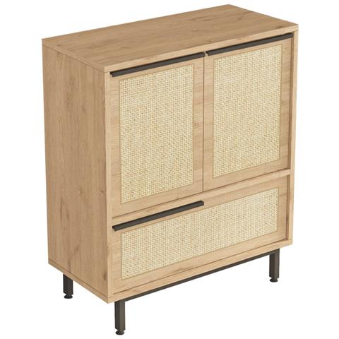 Aba Scarpiera A 3 Ante Con Finitura Legno E Canna 75x90cm - Foto 5