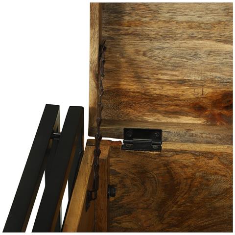 Scatola di stoccaggio 40x40x40 cm in legno massello grezzo - Foto 9