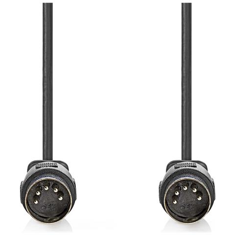 Cavo Audio Din 5 Pin Maschio-maschio 1m Nichelato Connessione Stabile, Nero - Foto 2