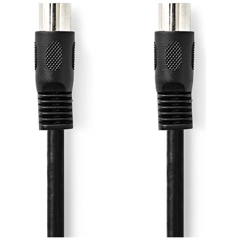 Cavo Audio Din 5 Pin Maschio-maschio 1m Nichelato Connessione Stabile, Nero - Foto 1
