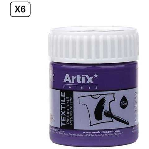 Pack 6 Uds. Pittura Tessile Viola 45 Ml - Foto 1