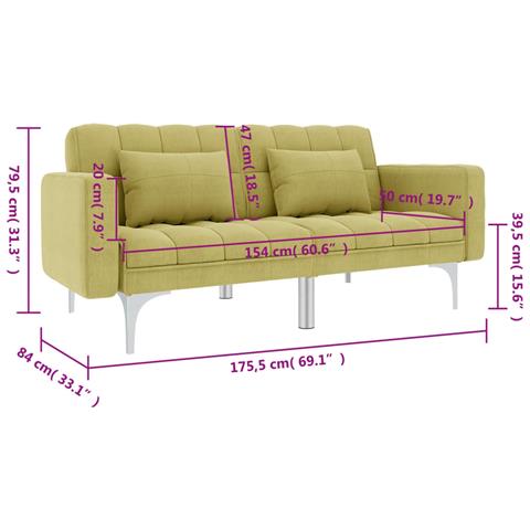 Divano Letto In Tessuto Verde - Foto 8