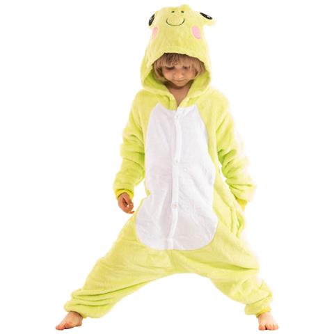 Pigiama Per Bambini Kigurumi Intero Costume Rana Verde 105-115 Cm - Foto 2