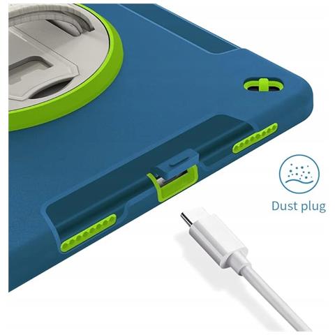 Custodia Per Ipad Pro 11 Armored Con Supporto Girevole Turchese - Foto 4