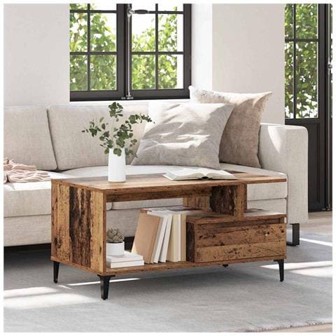 Tavolino da salotto with Drawer Legno vecchio 90 x 49 x 45 cm - Foto 2