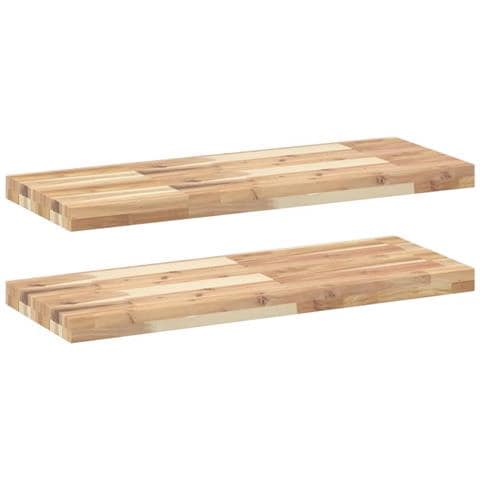 Mensole da Parete 2 pz 80x30x4 cm Legno Acacia Non Trattato - Foto 1