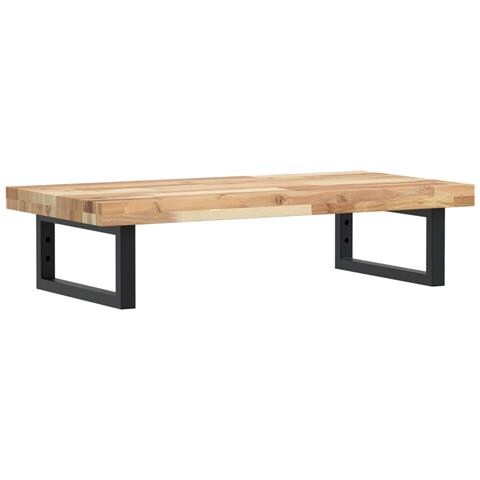 Ripiano a Parete per Lavabo in Acciaio e Massello di Acacia - Foto 1