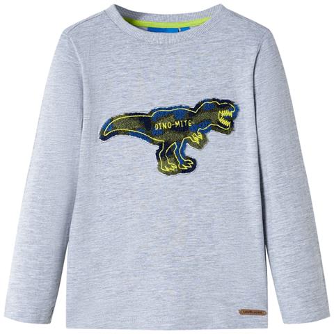 Maglietta Bambino a Maniche Lunghe Grigio Mélange 128 - Foto 1