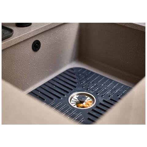 Protezione Per Lavello Sinkshield Protegge Utensili Con Tappo Di Drenaggio Rimovibile Scanalature Per Drenaggio Colore Grigio - Foto 6