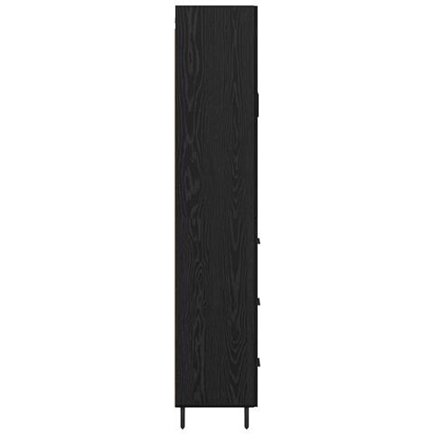 Credenza 2 pcs Rovere Nero Legno Stratificato e Vetro - Foto 9