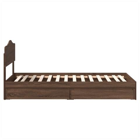 Letto con Contenitore con testiera Rovere Marrone 75 x 190 cm - Foto 9