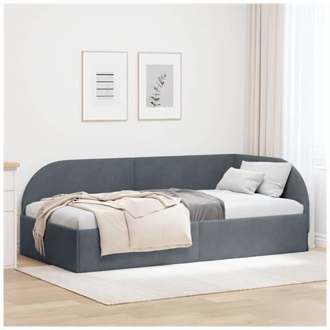 Cornice del letto ad angolo Grigio scuro 100 cm x 200 cm - Foto 2