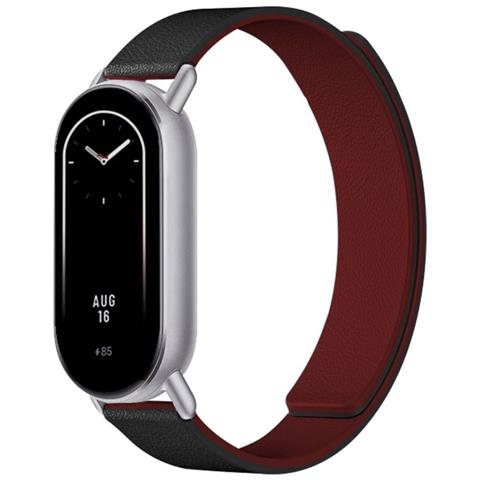 Cinturino Magnetico In Pelle Kona Bicolore Compatibile Con Xiaomi Mi Band 8/9/10 Red+black - Foto 1