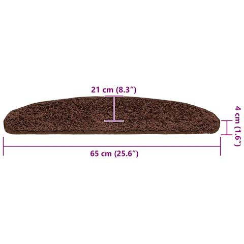 Tappetini per scale 20 pz 65x21x4 cm Marrone Semicircolari Grandi - Foto 8