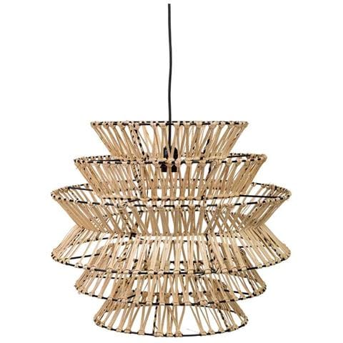 Lampada Soffitto Rafia E Metallo Marrone 51x51x46h Cm - Foto 2