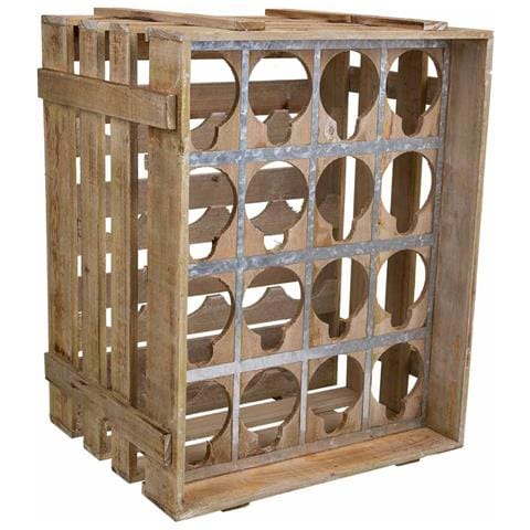 Cassetto Portabottiglie In Legno Marrone 41x32x55h - Foto 1