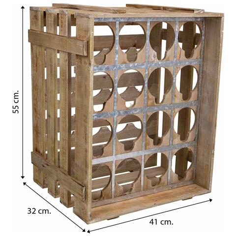Cassetto Portabottiglie In Legno Marrone 41x32x55h - Foto 8