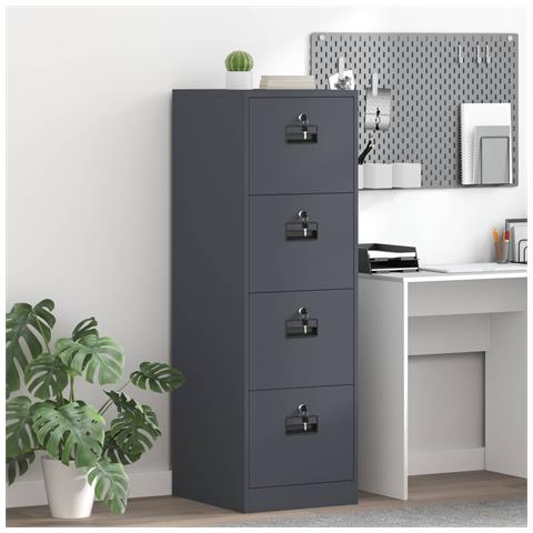 Armadio per File Geometrico 2 pcs Antracite 44 x 50 x 106.5 cm - Foto 2