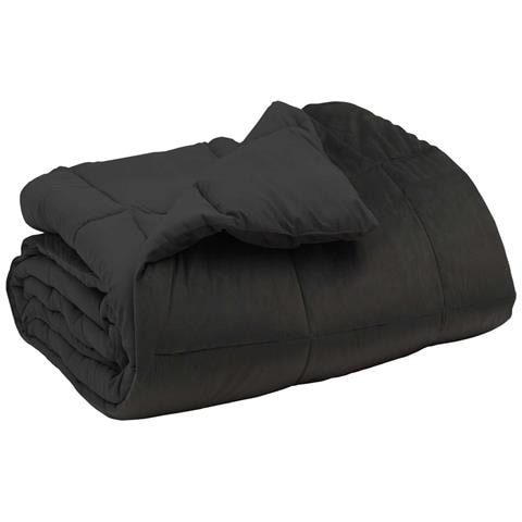 Duvet Invernale Trapuntato Antracite 240 x 260 cm Microfibra - Foto 1