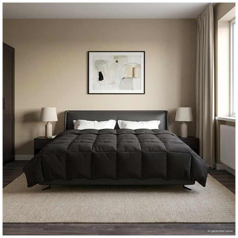 Duvet Invernale Trapuntato Antracite 240 x 260 cm Microfibra - Foto 2