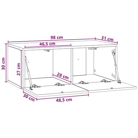Mobile Porta TV da Muro 98 x 31 cm Bianco Lucido - Foto 7