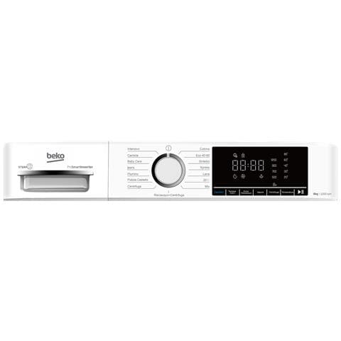 b100 BMX8126DB 8kg classe A bianco, inverter 1200 giri, display XL, oblò nero, vapore - Foto 7